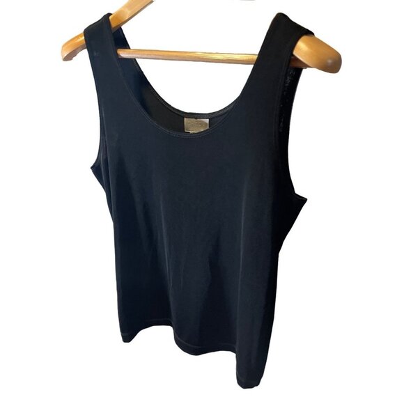 Chico's NWT Black Scoop Neck Sleeveless Tank Top Sz L - Picture 3 of 5